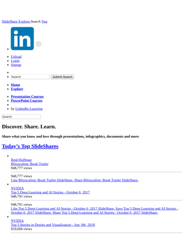 Discover. Share. Learn. Today's Top Slideshares