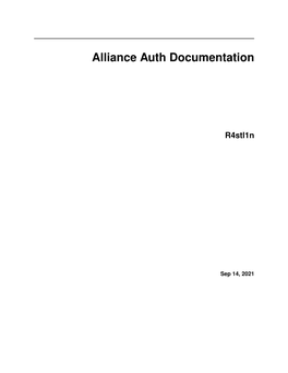 Alliance Auth Documentation