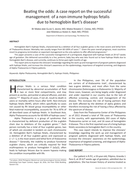 Beating the Odds: a Case Report on the Successful Management of a Non-Immune Hydrops Fetalis Due to Hemoglobin Bart's Disease