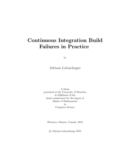 Continuous Integration Build Failures in Practice