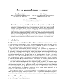 Between Quantum Logic and Concurrency