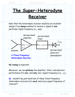 The Super-Heterodyne Receiver