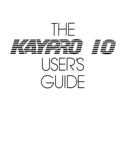 Kaypro 10 Users Guide 1983.Pdf