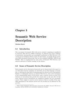 Semantic Web Service Description