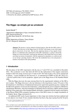 The Higgs: So Simple Yet So Unnatural