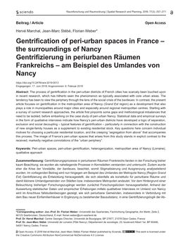 Gentrification of Peri-Urban Spaces in France