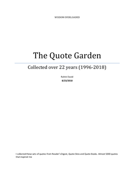 The Quote Garden Collected Over 22 Years (1996-2018)