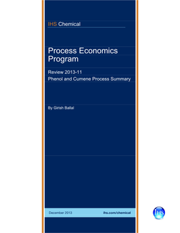 Phenol and Cumene Process Summary