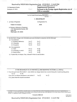 Received by NSD/FARA Registration Unit 07/22/2013 3:14:07 PM OMB NO