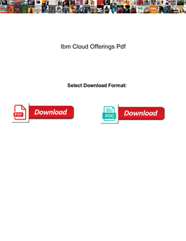 Ibm Cloud Offerings Pdf