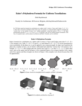 Euler's Polyhedron Formula for Uniform Tessellations