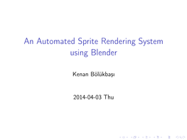 An Automated Sprite Rendering System Using Blender