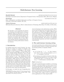 Multi-Instance Tree Learning