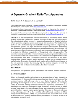 A Dynamic Gradient Ratio Test Apparatus