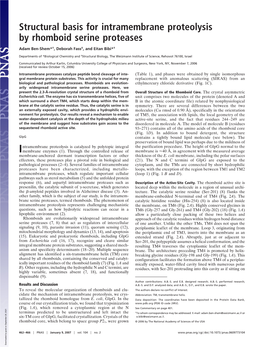 Structural Basis for Intramembrane Proteolysis by Rhomboid Serine Proteases