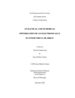 Appendix a Derivation of F()Φ for the Half-Circle with Endfire Elements ……………………………………………….……….……… 185 Appendix B Derivation of Receive-Mode Excitation Vector…