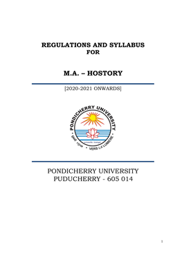 M.A. History Course Structure & Syllabus (From 2020-21 Onwards)
