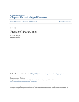 President's Piano Series Eduardo Delgado Chapman University