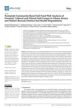 Nematode Community-Based Soil Food Web Analysis of Ferralsol, Lithosol and Nitosol Soil Groups in Ghana, Kenya and Malawi Reveals Distinct Soil Health Degradations