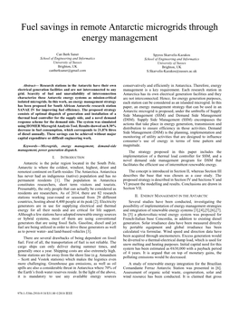 Fuel Savings in Remote Antarctic Microgrids Through Energy Management