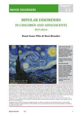 BIPOLAR DISORDERS in CHILDREN and ADOLESCENTS 2019 Edition