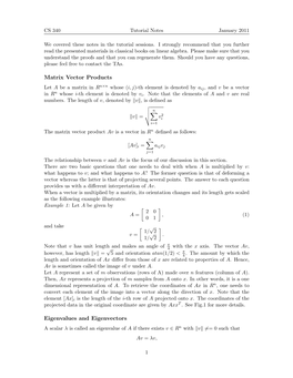 Matrix Vector Products Eigenvalues and Eigenvectors