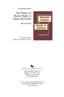 The Politics of Human Rights in Egypt and Jordan