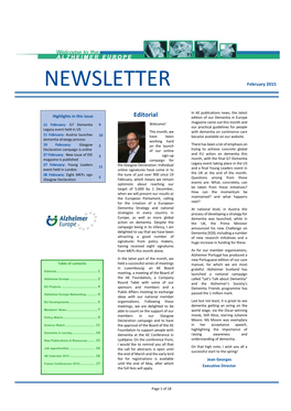 NEWSLETTER February 2015