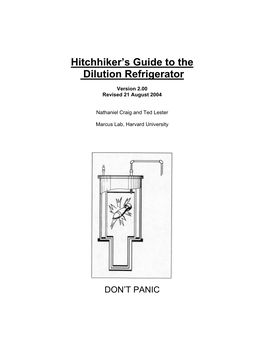 Hitchhiker's Guide to the Dilution Refrigerator