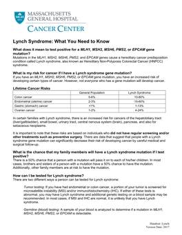 Lynch Syndrome: What You Need to Know