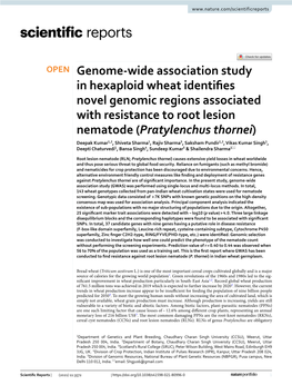 Genome-Wide Association Study in Hexaploid Wheat Identifies