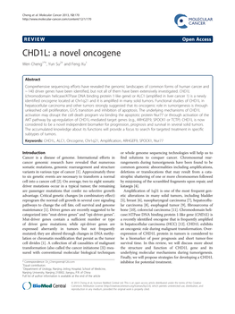 CHD1L: a Novel Oncogene Wen Cheng1*†, Yun Su2† and Feng Xu1