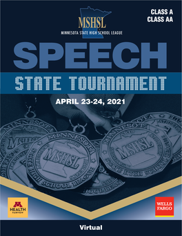 2021 MSHSL State Speech Tournament Program