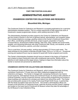 Administrative Assistant