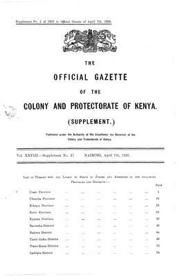 Colony and Protectorate of Kenya