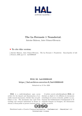 The La Ferrassie 1 Neandertal. Antoine Balzeau, Asier Gómez-Olivencia