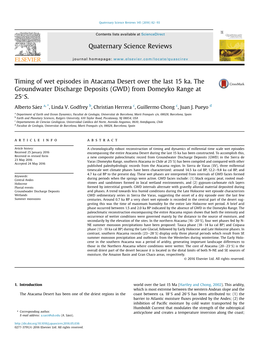 Timing of Wet Episodes in Atacama Desert Over the Last 15&