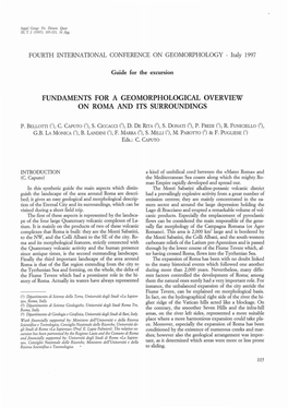 Fundaments for a Geomorphological Overview on Roma and Its Surroundings