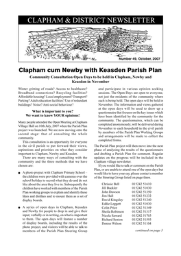 Clapham & District Newsletter