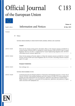Official Journal C 183 of the European Union