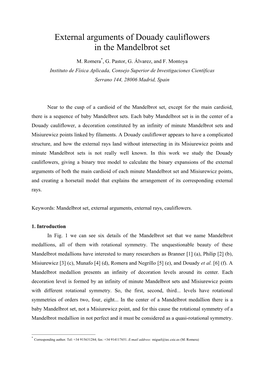 External Arguments of Douady Cauliflowers in the Mandelbrot Set