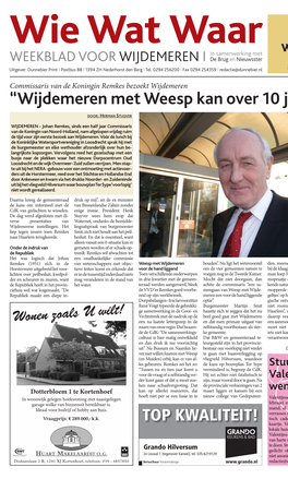 “Wijdemeren Met Weesp Kan Over 10 J