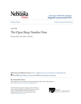 The Open Shop, Number Nine Business Men's Association of Omaha