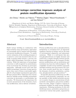 Natural Isotope Correction Improves Analysis of Protein Modification