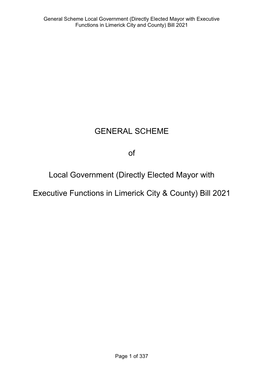GENERAL SCHEME of Local Government (Directly Elected