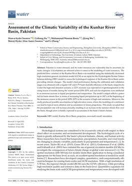 Assessment of the Climatic Variability of the Kunhar River Basin, Pakistan