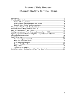 Protect This House – Internet Safety for the Home