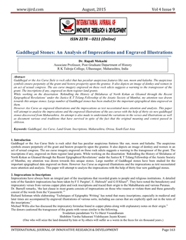 Gaddhegal Stones: an Analysis of Imprecations and Engraved Illustrations
