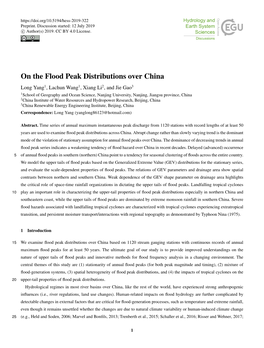 On the Flood Peak Distributions Over China