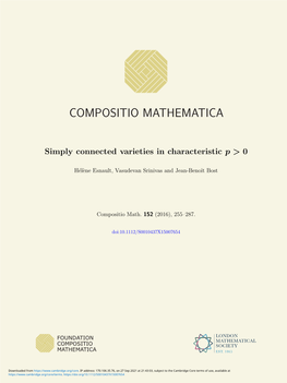 Simply Connected Varieties in Characteristic P > 0